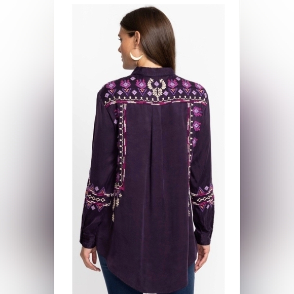 Johnny Was Workshop Purple Curacao Oversized Blouse Size Medium NWT - Picture 7 of 15